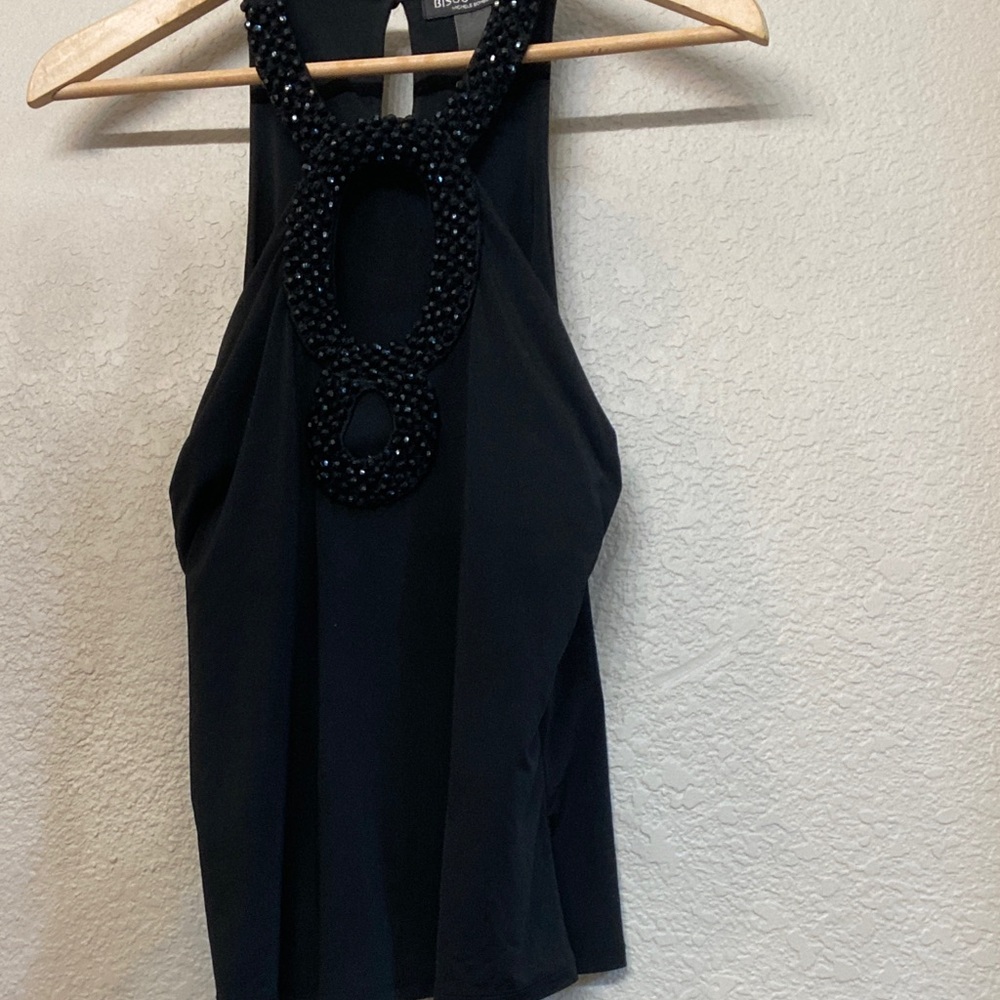 Elegant Black Beaded Women's Top